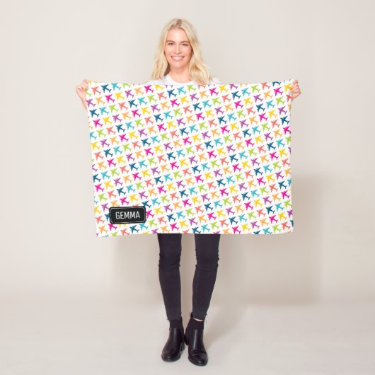 C-17 Transport Jet, aangepaste naam, babymandje Fleece Deken (In situ)