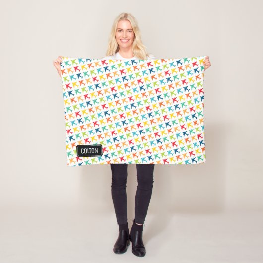 C-17 Transport Jet, aangepaste naam, babymandje Fleece Deken (In situ)