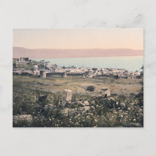c 1890 Vintage Tiberias Israël Panorama Briefkaart