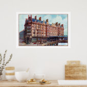 c 1900 Waterverf St. Enoch Hotel Glasgow Poster (Keuken)