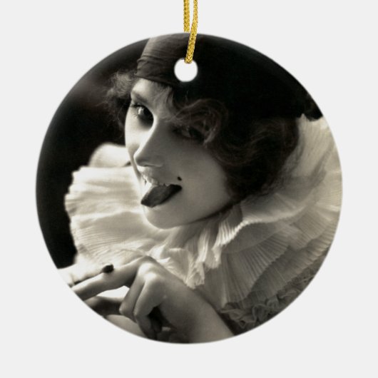 C. 1910  vrouw's Taunt Keramisch Ornament (Voorkant)