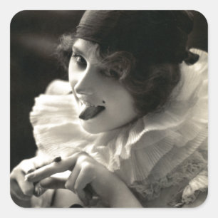 C. 1910  vrouw's Taunt Vierkante Sticker