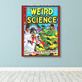 C 1950S STRIPBOEK HOESJE 'WEIRD SCIENCE' CANVAS AFDRUK (Insitu (Houten vloer))