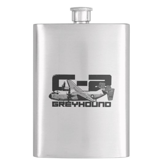 C-2 Greyhound klassieke kolf Heupfles (Voorkant)