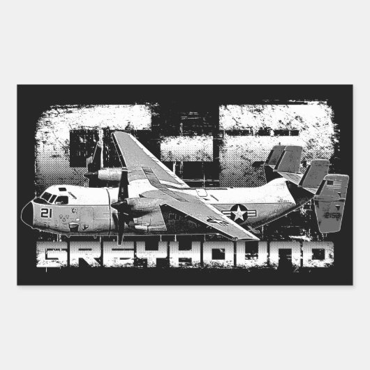 C-2 Greyhound Rechthoektikkers Rechthoekige Sticker (Voorkant)