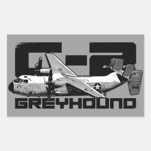 C-2 Greyhound Rechthoektikkers Rechthoekige Sticker