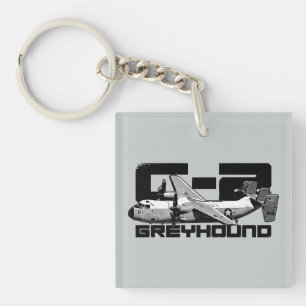 C-2 Greyhound Square (dubbelzijdige) Sleutelhanger