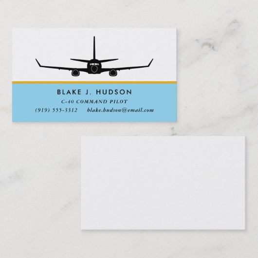 C-40 737 Silhouette Pilot Visitekaartje (Voorkant / Achterkant)