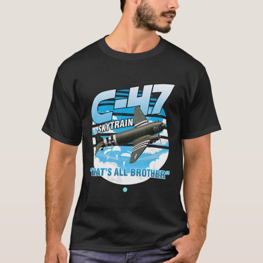 C-47 Skytrain WWII Transport Vliegtuig T-Shirt Gif (Voorkant)