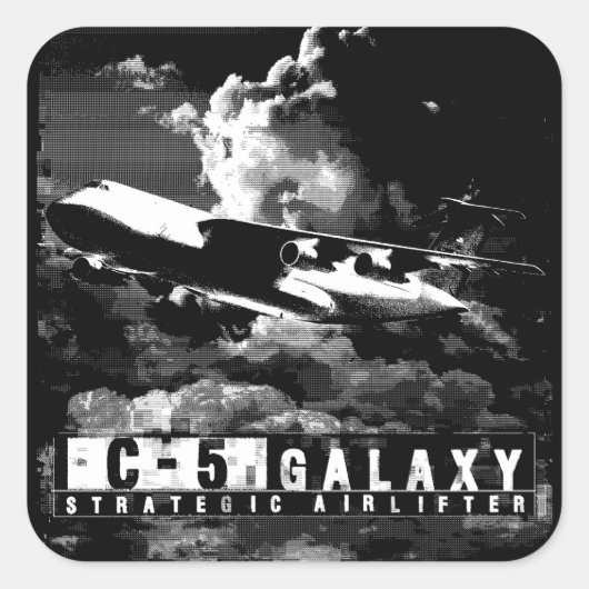 C-5 Galaxy Vierkante Sticker (Voorkant)