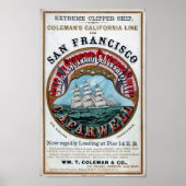 C.A.FARWELL Clipper Ship Historische Repro Poster (Voorkant)