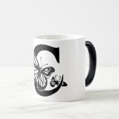 C Alphabet zwarte vlinder Magische Mok (Voorkant rechts)