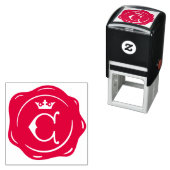 C - Antiek Wax Seal Gotische Kroon Initiaal Letter Zelfinktende Stempel (In situ)
