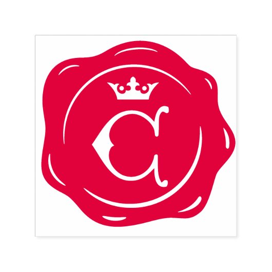 C - Antiek Wax Seal Gotische Kroon Initiaal Letter Zelfinktende Stempel (Design)