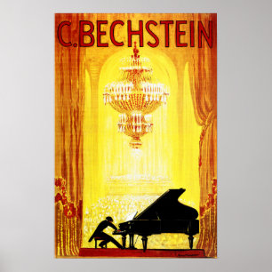C BECHSTEIN 1920 Duitse PIANO Fabrikant Poster