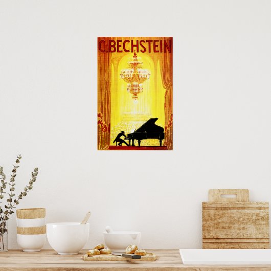 C BECHSTEIN 1920 Duitse PIANO Fabrikant Poster (Keuken)
