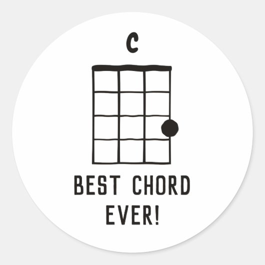 C Best Chord Major Ukulele Lover Ronde Sticker (Voorkant)
