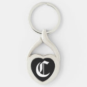 "C" Black Heart Keychain (Voorkant)