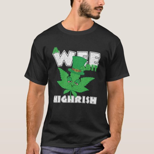 C blad Onkruid Weinig Te Irlands St Patricks Dag T-shirt (Voorkant)