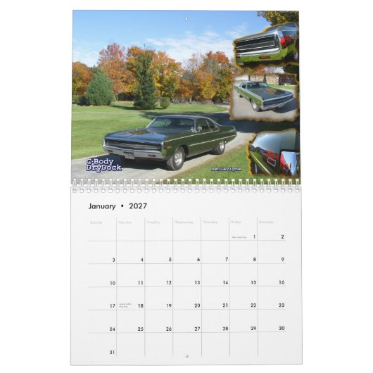 C-Body Mopar Calendar 2013 Kalender (Jan 2027)