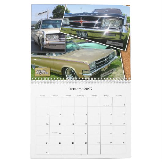 C-Body Mopar Calendar 2013 Kalender (Jan 2027)