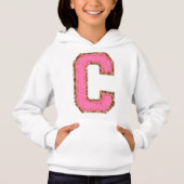 C - Bubblegum Glitter Varsity Letter Patches op Wh (Voorkant)