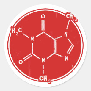 C-C-cafeïne Ronde Sticker