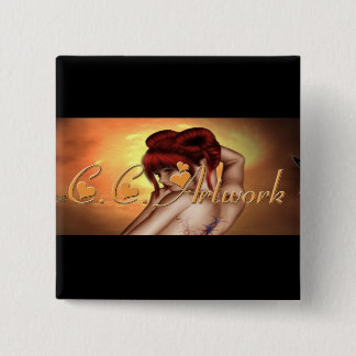 C.C. Kunstwerkblad Vierkante Button 5,1 Cm