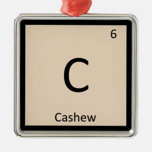 C - Cashew Nut Chemistry Periodic Table Symbol Metalen Ornament