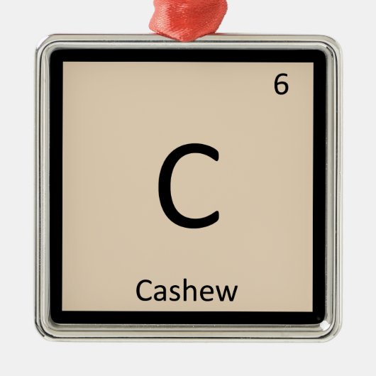 C - Cashew Nut Chemistry Periodic Table Symbol Metalen Ornament (Voorkant)