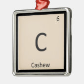 C - Cashew Nut Chemistry Periodic Table Symbol Metalen Ornament (Links)