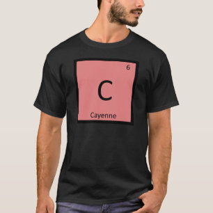 C - Cayenne Specerij Chemie Periodiek Systeem Symb T-shirt