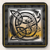 "C" Celtic Black Stone Monogram Onderzetters (Voorkant)