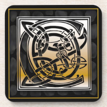 "C" Celtic Black Stone Monogram Onderzetters