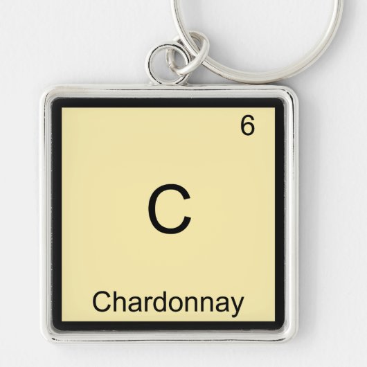 C - Chardonnay Funny Chemistry Element Symbol T-sh Sleutelhanger (Voorkant)