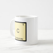 C - Chardonnay Grappige Chemie Elementsymbool T-sh Koffiemok (Voorkant links)
