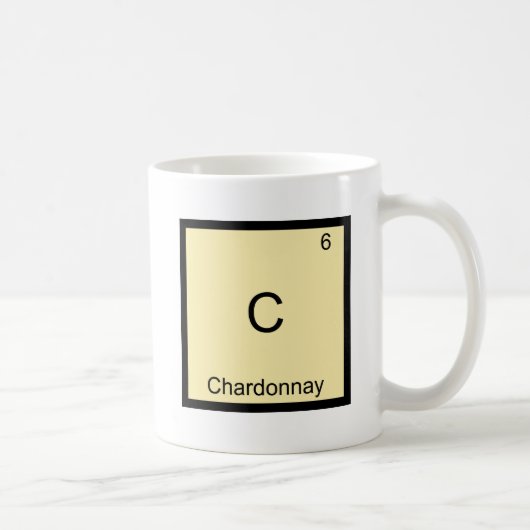 C - Chardonnay Grappige Chemie Elementsymbool T-sh Koffiemok (Rechts)