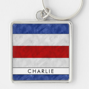 C Charlie Nautical Signal Flag + Jouw naam Sleutelhanger