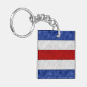 C Charlie Waterverf Nautical Signal Maritime Vlag Sleutelhanger (Voorkant Links)