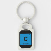 C - Charlotte North Carolina Scheikunde Stadssymbo Sleutelhanger (Voorkant)