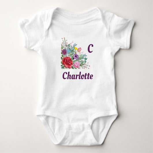 C Charlotte personaliseert de Naam van de Brief, d Romper (Voorkant)