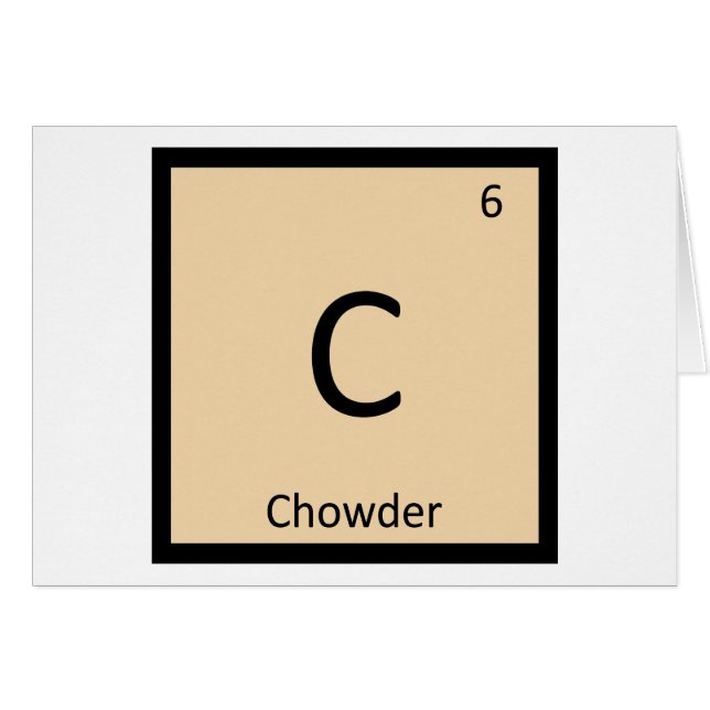 C - Chowder Scheikunde Periodiek Systeem Symbool (Voorkant Horizontaal)