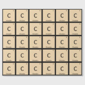 C - Chowder Scheikunde Periodiek Systeem Symbool Cadeaupapier (Vlak)