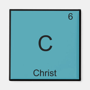 C - Christus Jezus Chemie Element Symbool T-shirt Magneet