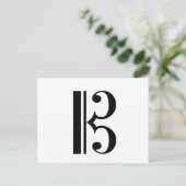 C-Clef (Alto Clef, Tenor Clef) Muziek Viola Bassoo Briefkaart (Staand voorkant)