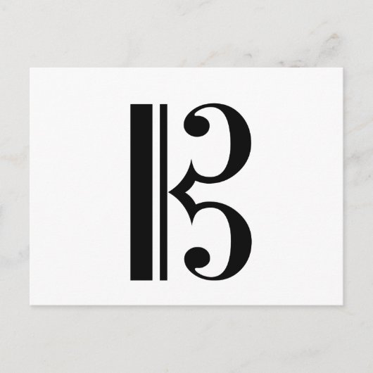 C-Clef (Alto Clef, Tenor Clef) Muziek Viola Bassoo Briefkaart (Voorkant)