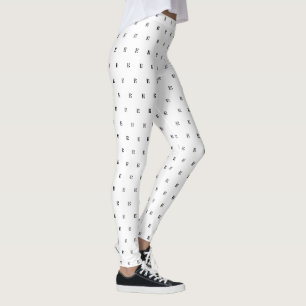 C-Clef (Alto Clef, Tenor Clef) Muziek Zwart Wit Leggings