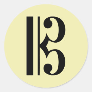 C-Clef Music-symbool Ronde Sticker