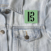 C-Clef-muzieksymbool Vierkante Button 5,1 Cm (In situ)