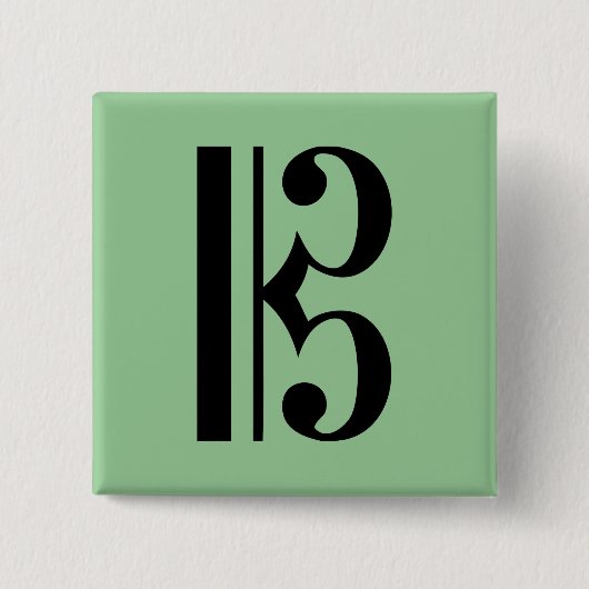 C-Clef-muzieksymbool Vierkante Button 5,1 Cm (Voorkant)